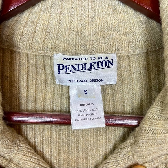 Pendleton Women’s 100% Lamb’s Wool Knit Zip Up Vest Fall Neutral Small Normore - Picture 2 of 7